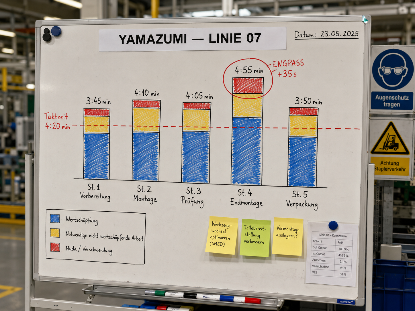 Yamazumi- und Qualitätsboard